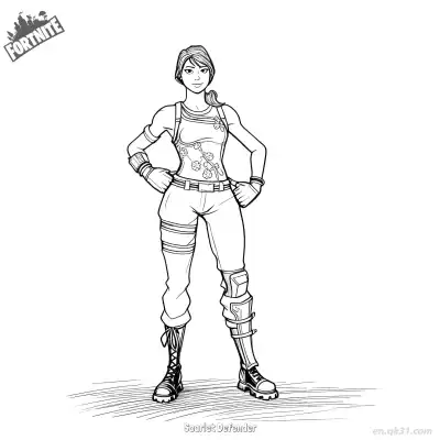 Free printable Scarlet Defender 01 Coloring Page - Free PDF Printable Fortnite Coloring Sheets coloring page